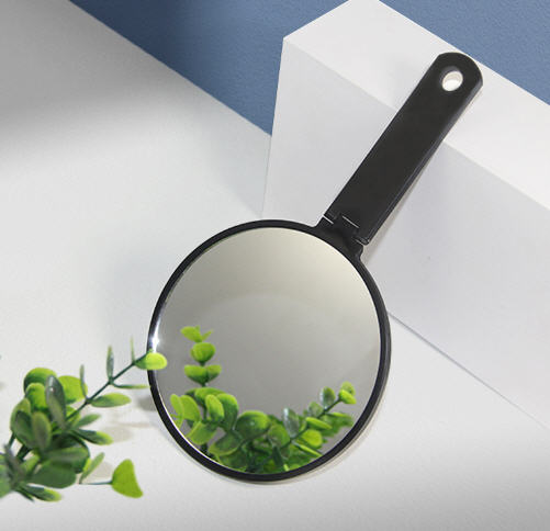 กระจกกลม,กระจก,กระจกสกรีนโลโก้,ของแจก,กระจกกลมมีด้ามจับ,กระจกกลมพับได้