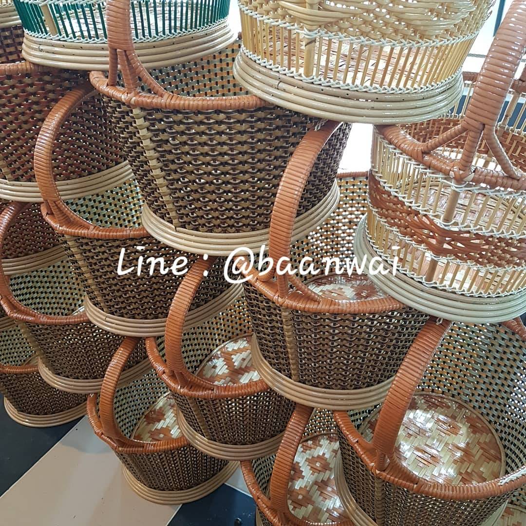 ตะกร้าทำบุญ ตะกร้าไปวัด ตะกร้าลายไทย