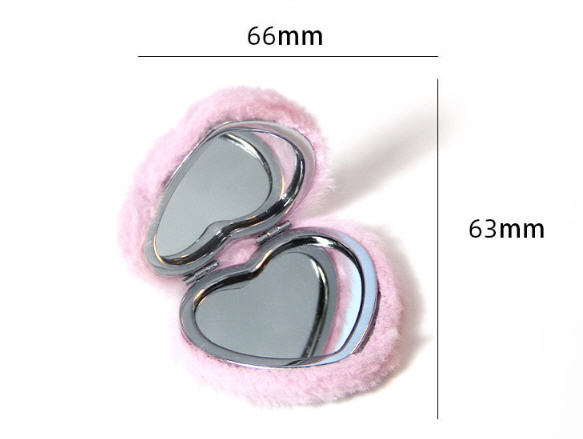 กระจกรูปหัวใจ,กระจก,กระจกพกพา,กระจกขนตุ๊กตา