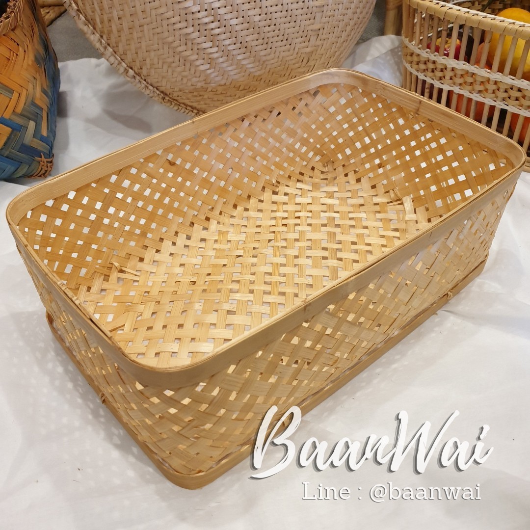 กล่องไม้ไผ่ ทรงเหลี่ยม