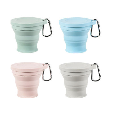 ถ้วยซิลิโคนพับได้,แก้วซิลิโคน,แก้วซิลิโคนพกพา,ถ้วยพับได้พร้อมที่ห้อย,180ml