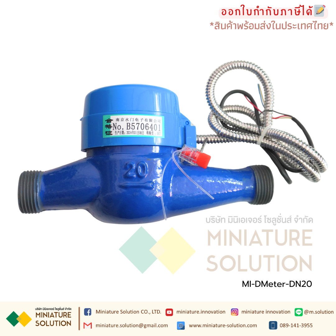 DMeter-DN20 ดิจิตอล มิเตอร์วัดการใช้น้ำ Water Flow Meter RS485 MODBUS output DN20 3/4"