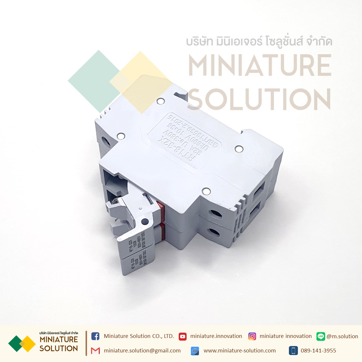 ฐานฟิวส์ ฟิวส์เกาะราง ฟิวส์คอนโทรล ตลับฟิวส์ ฟิวส์ AC แท้ 100% RT18*ขนาดใส่ลูฟิวส์ 10x38 500-690v guide rail fuse base RT18-32X fuse core base (RT18-32X base 2P (2 positions))