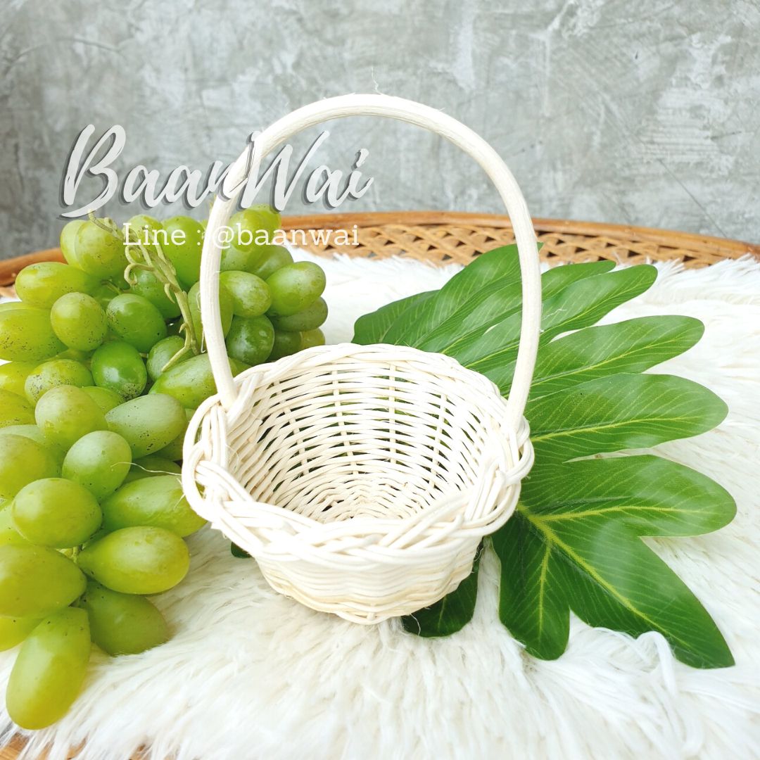 ตะกร้าหวายหวายฟอก ขนาดเล็ก 3 นิ้ว