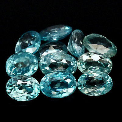 เพทายสีฟ้าทะเล (Zircon) 6.70 กะรัต 11 ชิ้น