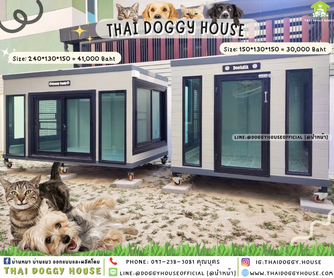 บ้านหมา รองรับการติดแอร์ แบบบ้าน 𝐁𝐨𝐱 𝐬𝐭𝐲𝐥𝐞
