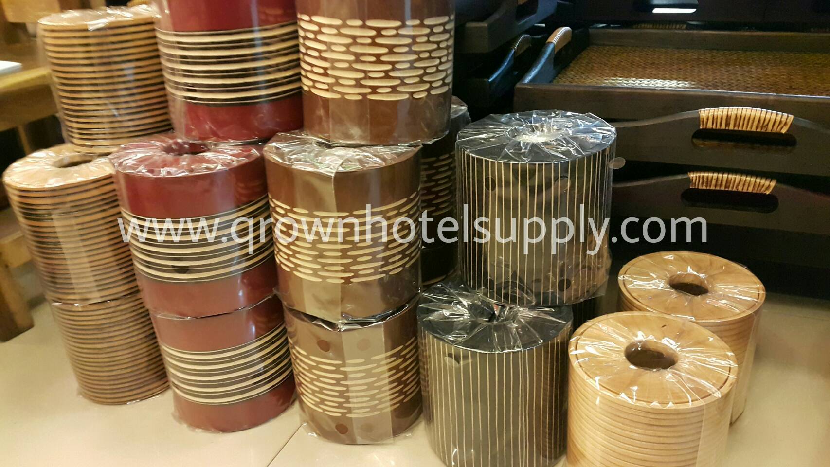 กล่องทิชชูไม้มะม่วง ทรงกลม