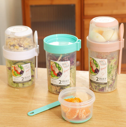 ถ้วยพลาสติก,ถ้วยพลาสติกใส่สลัดแบบพกพา,(310ml+560ml),(310ml+760ml)