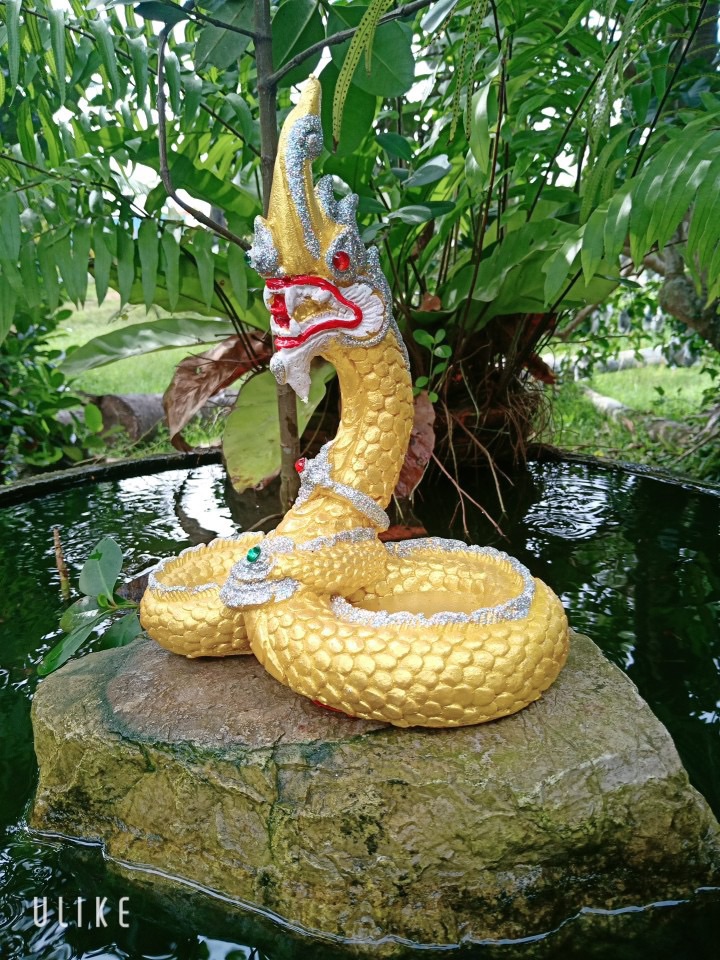 พญานาคราช ตระกูลพญานาคราช วรกายสีทอง สูง 11 นิ้ว