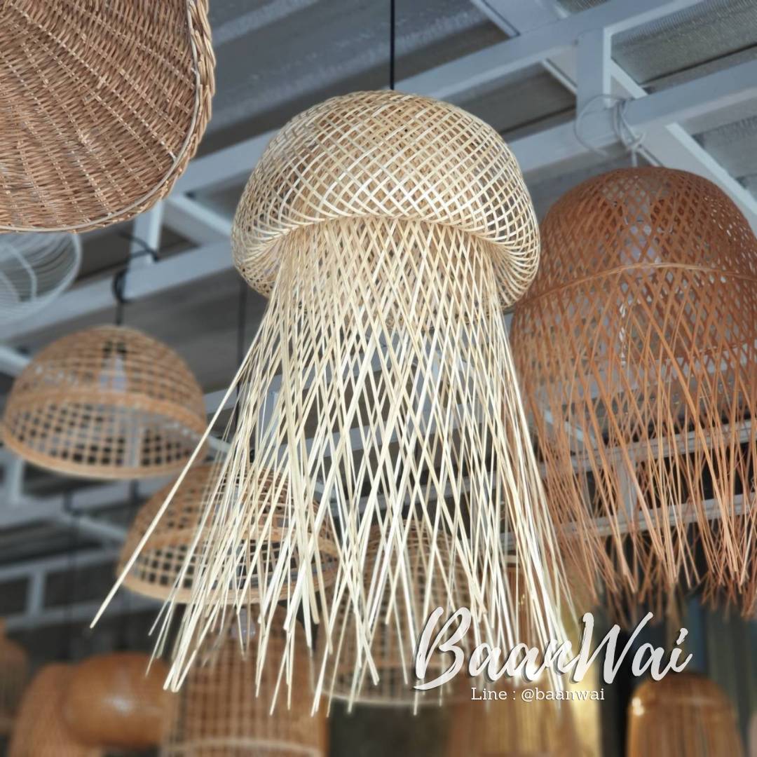 โคมไฟตกแต่ง โคมไฟไม้ไผ่ โคมไฟแมงกะพรุน