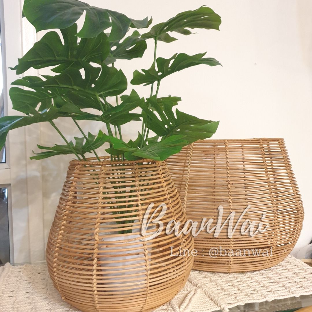 ตะกร้าต้นไม้หวายโครงเหล็ก
