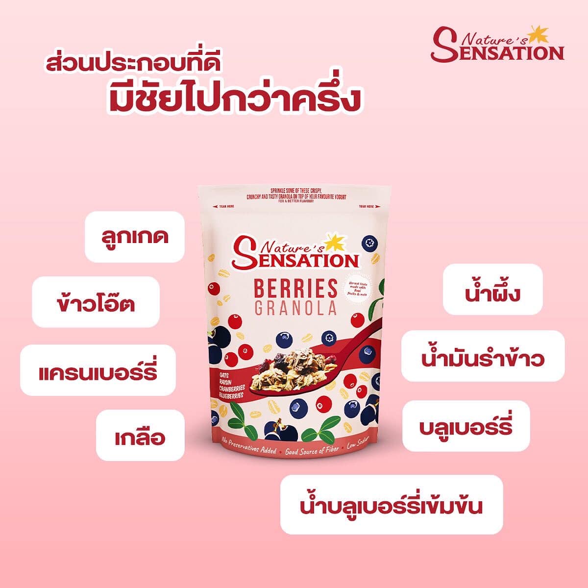 Nature's Sensation Berry Granola กราโนล่าเบอร์รี่ 454 g. (05-8521)