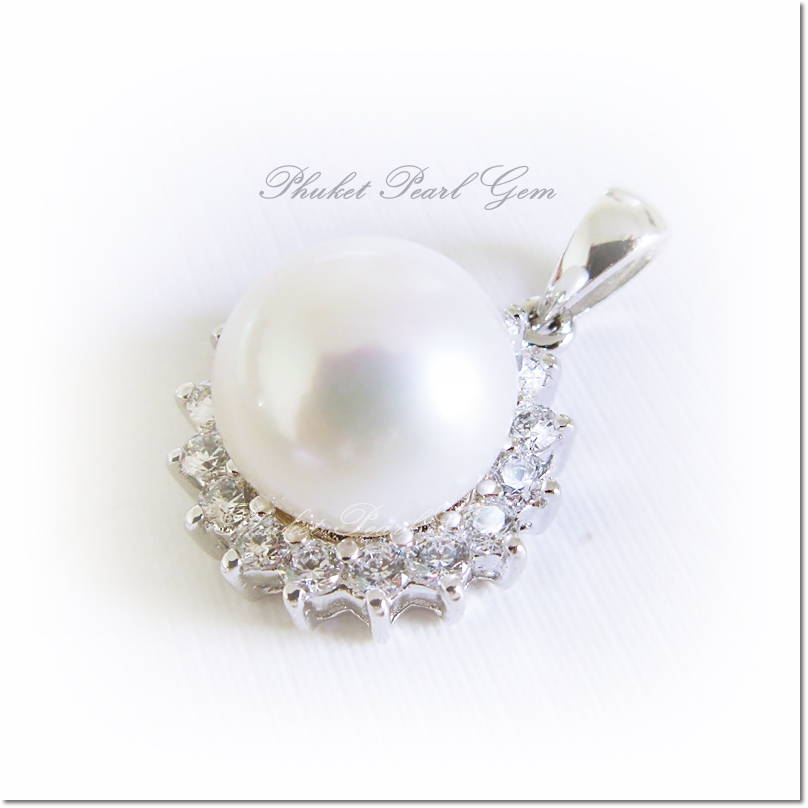 Sterling Silver Huge White Pearl Elegance Pendant