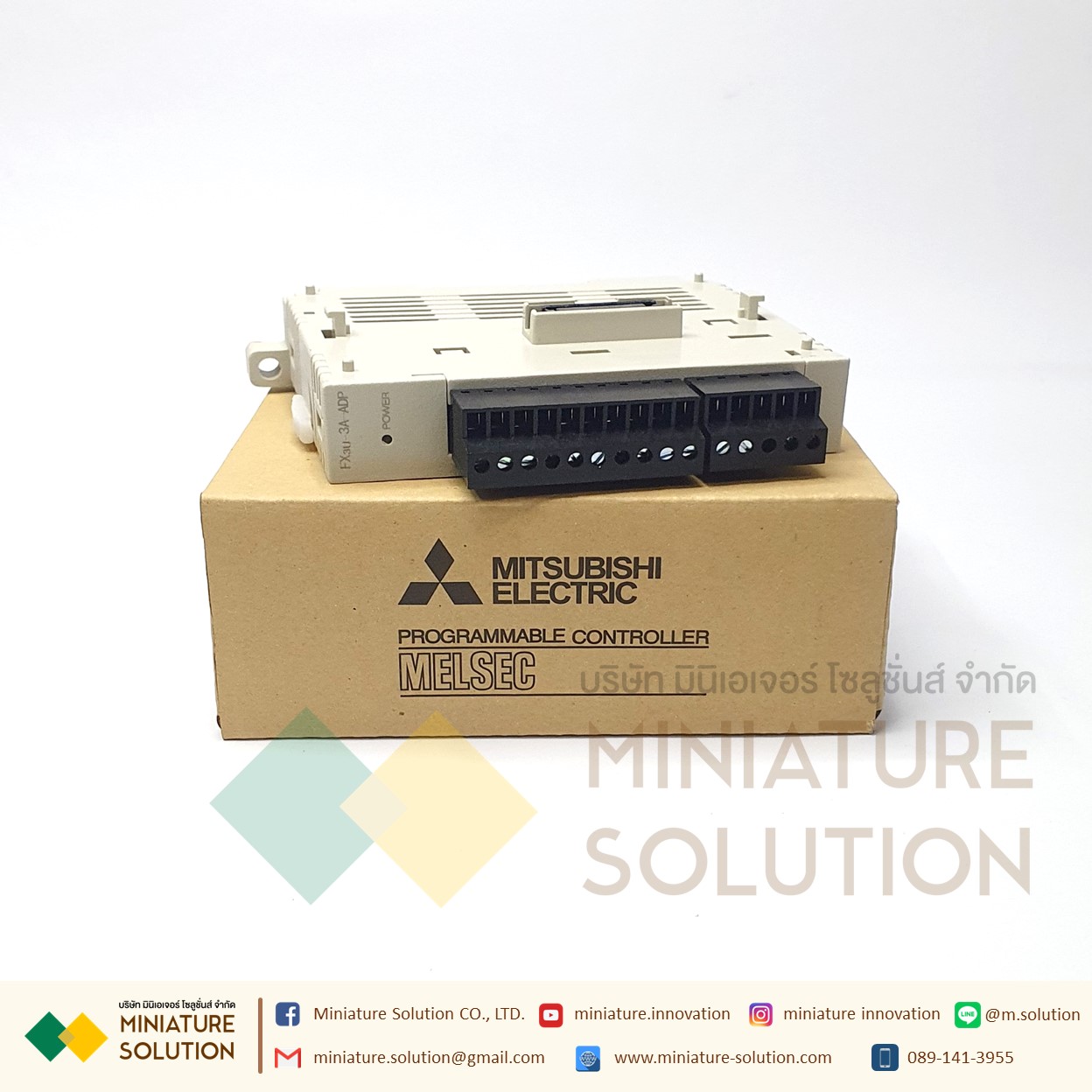 การ์ดขยาย Mitsubishi PLC Expansion Module for use with FX3U Series MITSUBISHI สำหรับ PLC MITSUBISHI : ตัวแปลงการ์ด Analog Input (FX3U-3A-ADP)
