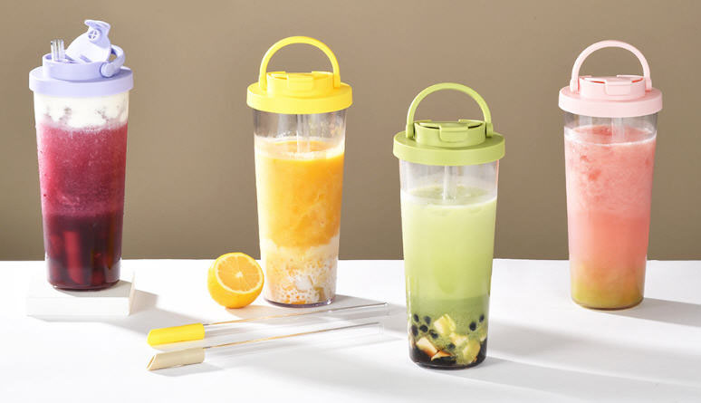 แก้วพลาสติกพร้อมหลอด,แก้วพลาสติกใส่ชานม,แก้วพลาสติกใส,880ml