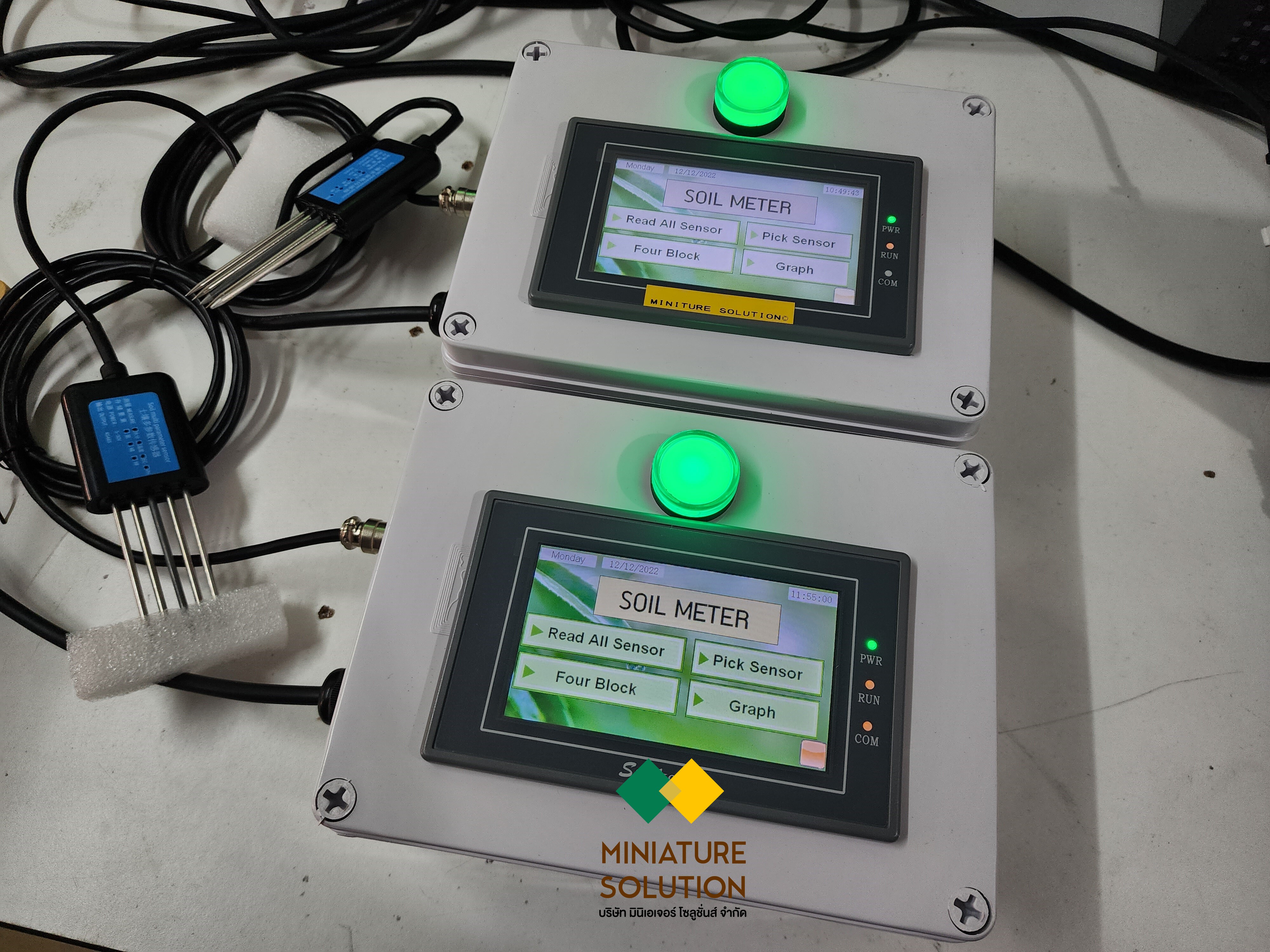 เครื่องวัดคุณภาพดิน เครื่องวัดค่าคุณสมบัติในดินแบบพกพา แสดงค่าอุณหภูมิ ความชื้น EC PH NPK Soil Meter For Plants Smart [Sensor 7in1]