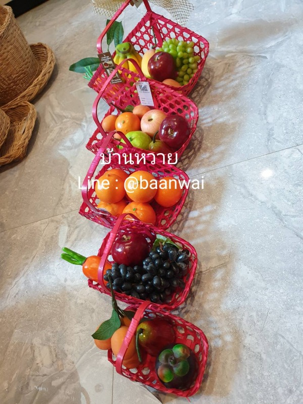 กระเช้าไม้ไผ่ ทรงเรือ มี 5 ขนาด