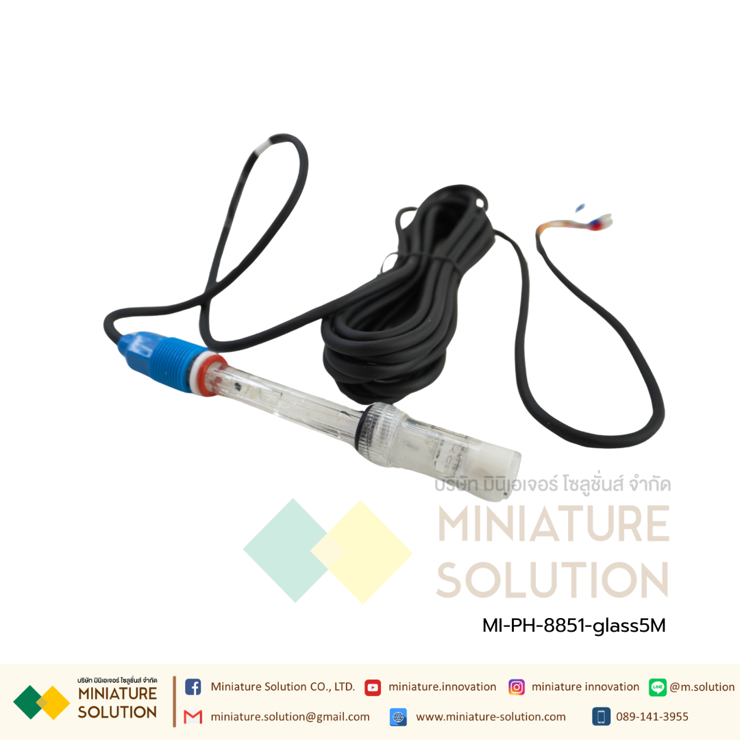 เซนเซอร์ PH สำหรับ Controller รุ่น PH-8851 High temperature glass electrode (5m temperature compensation)