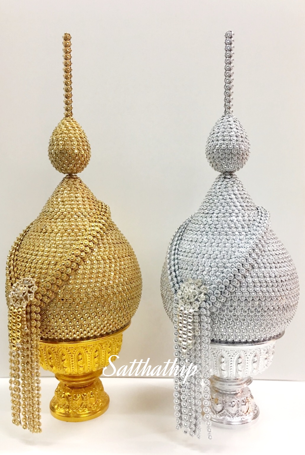 พานอลูมิเนียม l พานพุ่ม - พานพุ่มสักการะ - พานพุ่มเงินทอง - พานพุ่มนพเก้า [9 นิ้ว/ 4,800บาท/คู่]