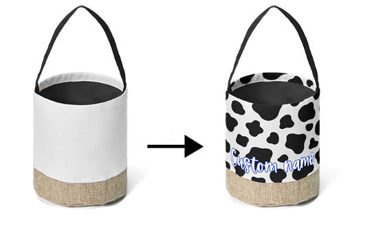 ตะกร้าผ้าฝ้าย,ตะกร้าผ้า,กระเป๋าทรงตะกร้า,สกรีนโลโก้