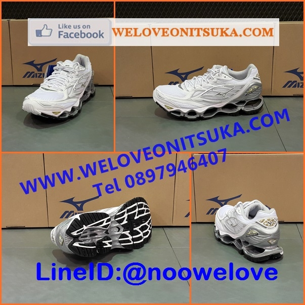 Mizuno Wave Prophecy6 สีขาวคาดเงิน สุดยอดรองเท้าวิ่งออกกำลังกายสำหรับผู้หญิง ยอดนิยม รองรับแรงกระแทกอย่างดี สีสวย ใส่สบายเท้า สวย น่าใช้ J1GD170004