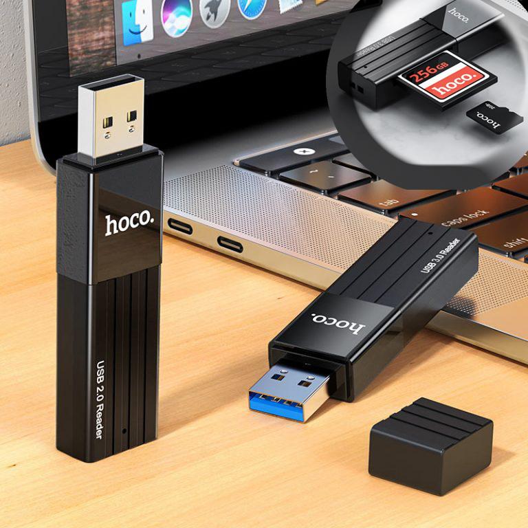 HOCO HB20 2in1 การ์ดรีดเดอร์ SD Card Reader USB 3.0 OTG Memory Card Adapter