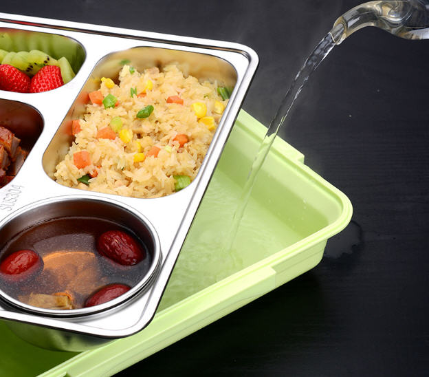 กล่องสแตนเลส,กล่องใส่อาหารสแตนเลส,ถาดใส่อาหารสแตนเลส,ถาดใส่อาหาร5ช่อง