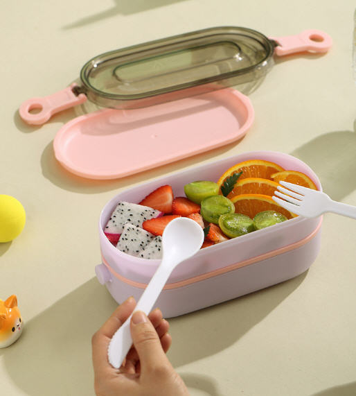 กล่องข้าว,กล่องใส่ข้าวพลาสติก,กล่องใส่ข้าวพลาสติก2ชั้น,1,000ml