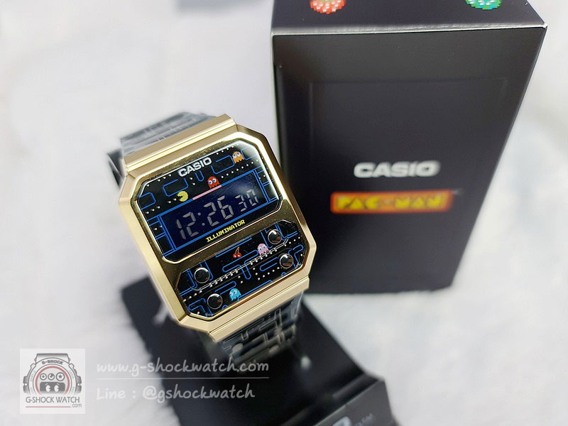 CASIO นาฬิกาข้อมือ นาฬิกากันน้ำ นาฬิกาของแท้ ประกันศูนย์ CMG 1 ปี รุ่น A100WEPC-1B