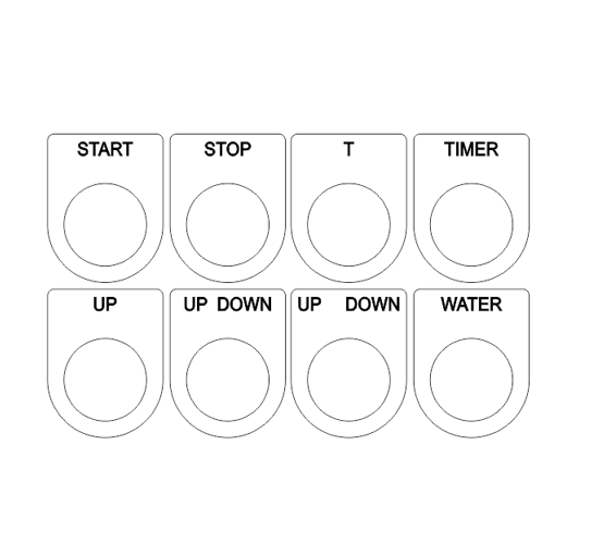 (ราคาต่อชิ้น) เนมเพลทสวิตช์สำหรับติดตู้สวิสซ์บอร์ด ตู้ไฟ ตู้ควบคุมต่างๆ ขนาด 25 mm. สีขาว