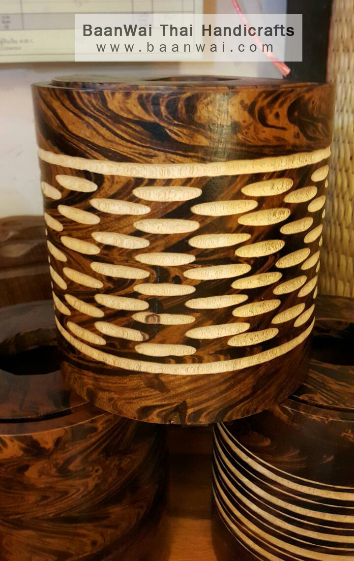 กล่องทิชชูไม้ ทรงกลม