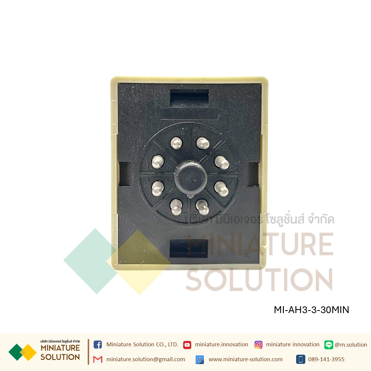 AH3-3 Relay Timer รีเลย์ ไทม์เมอร์ หน่วงเวลา พร้อมฐาน 220V รีเลย์ตั้งเวลาปรับได้เครื่องตั้งเวลาหน่วงเวลาเปิด AC 60S 30S 10S 10m 30m 60m (30 นาที)