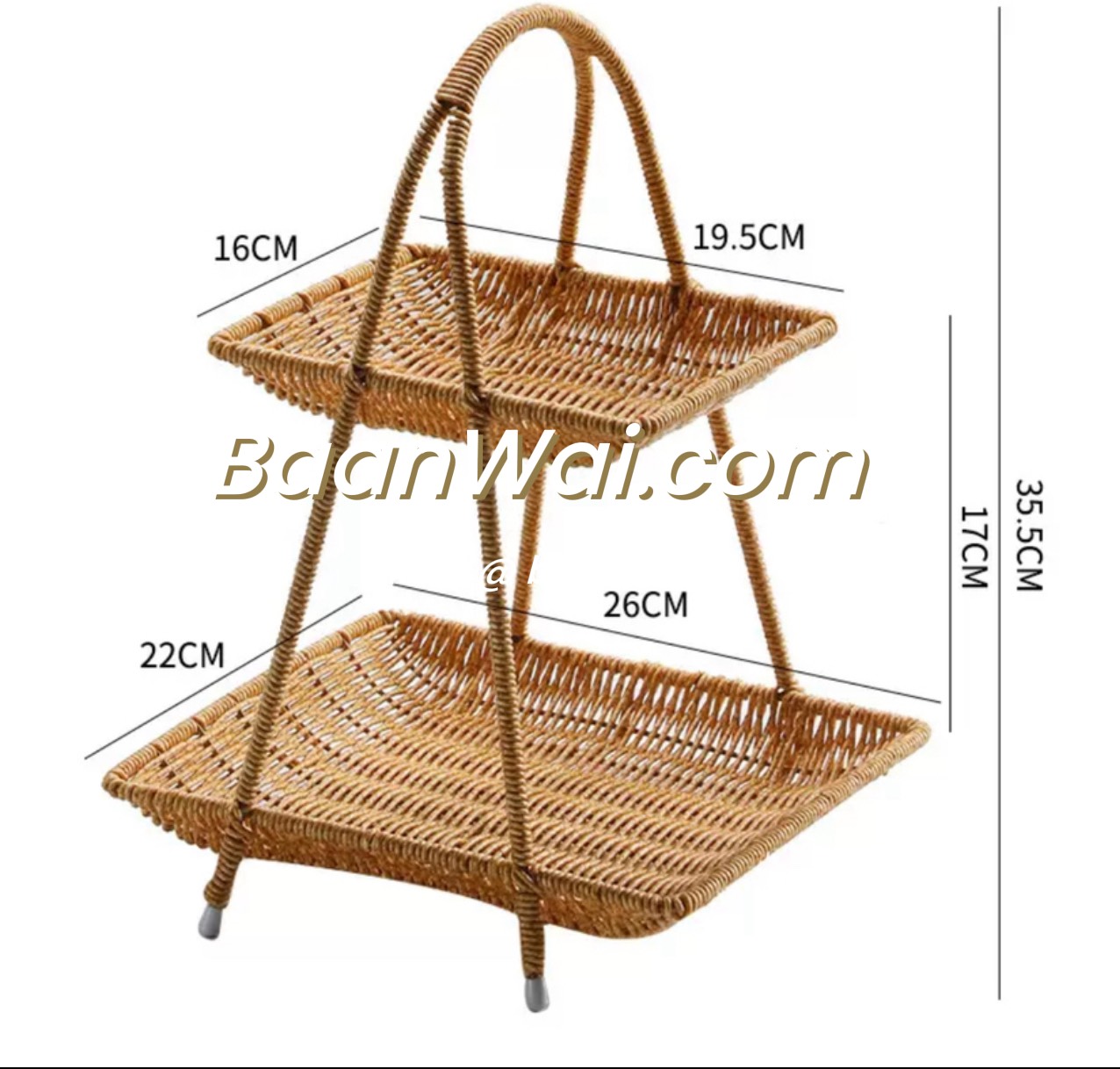 ชั้นวางหวายเทียม โครงเหล็กทรงเหลี่ยม