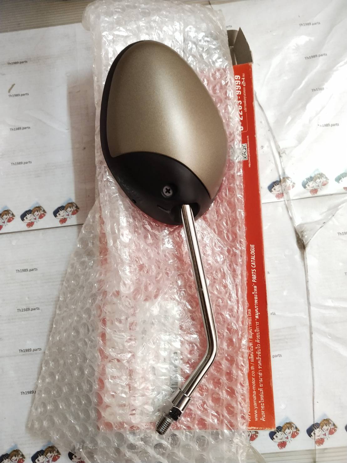 กระจกมองหลังขวาสีน้ำตาลฟีโน่หัวฉีด FINO FI อะไหล่แท้ YAMAHA 1YC-F6290-H0