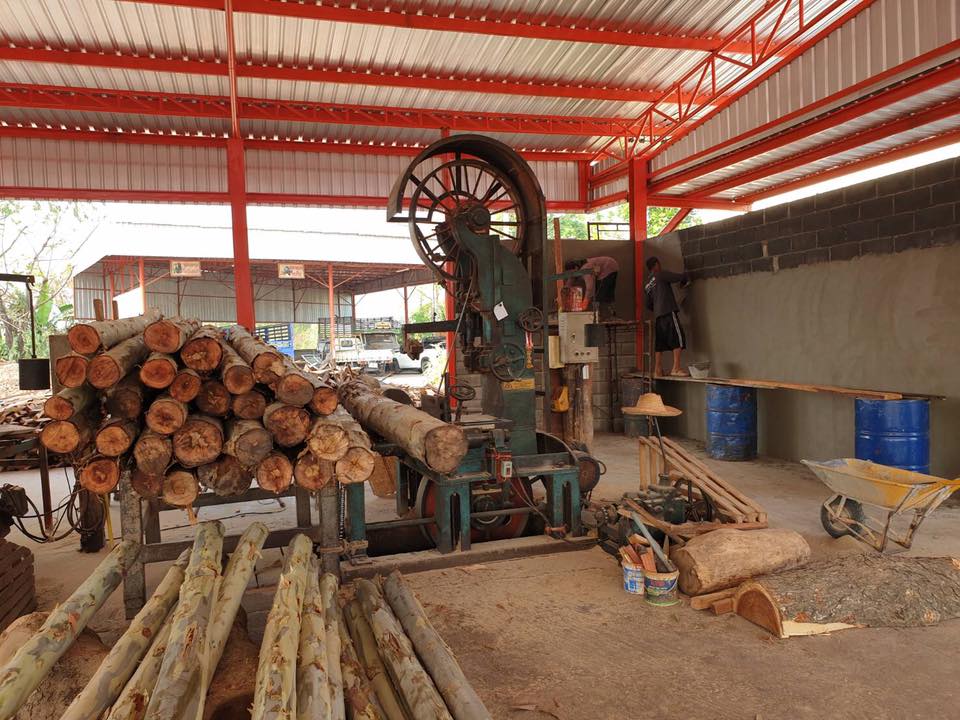 ( รหัส E1-เงา ) ศาลาไม้สัก เสาเหลี่ยมเอียง สีเงา คาตาล / นาด 2.30x2.30x3.00 เมตร