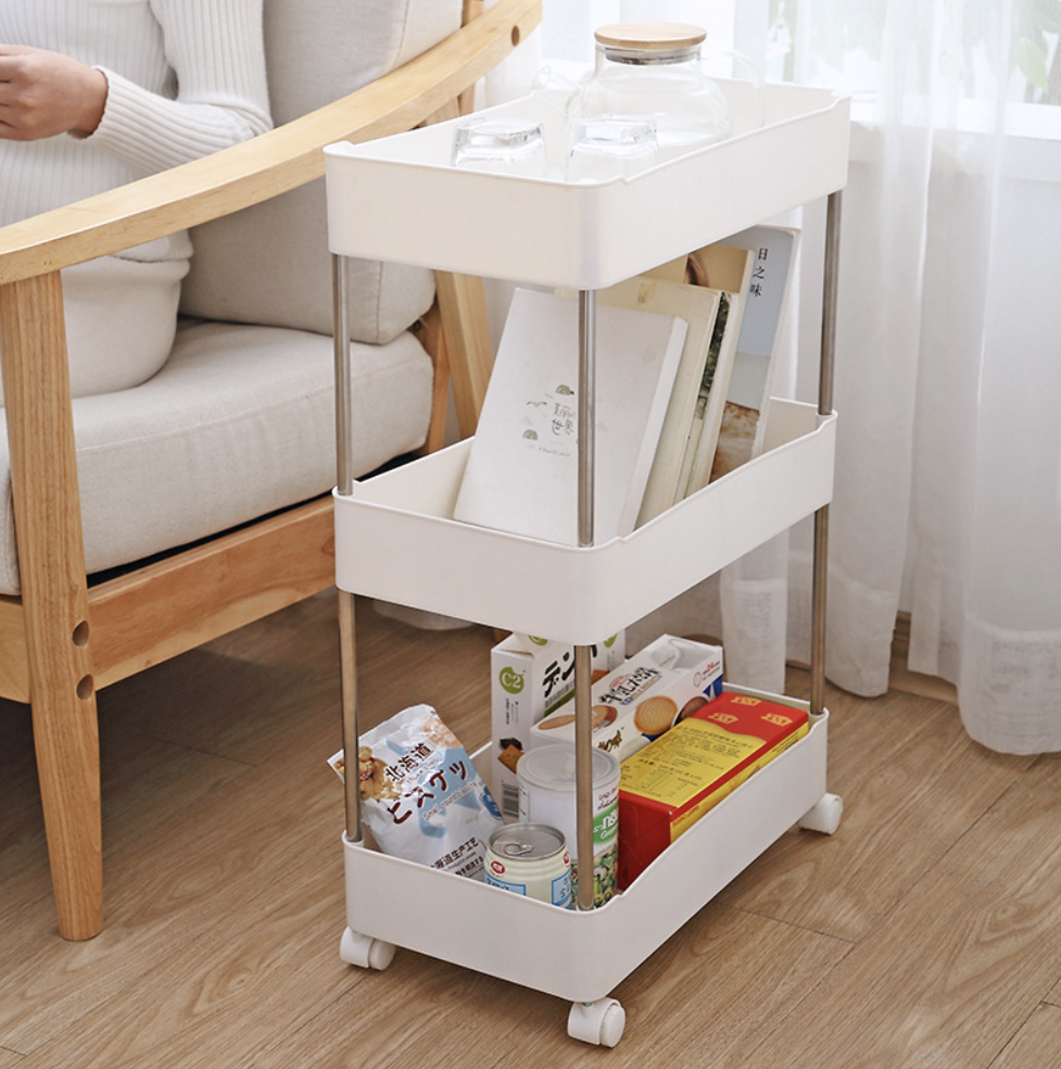 ชั้นวางของคุณแม่ ชั้นเก็บของล้อเลื่อน ชั้นเก็บของเข็นได้ ชั้นเก็บของอเนกประสงค์ ชั้นเก็บของ 3 ชั้น