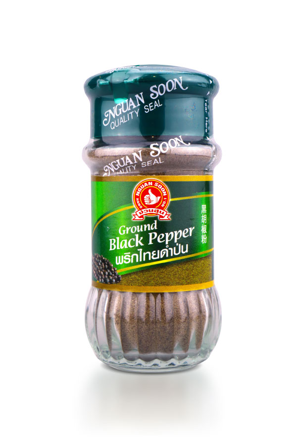พริกไทยดำป่น ตรามือ ขวดแก้ว 60 กรัม No. 1 Hand Brand Ground Black Pepper 60 g. (08-0183)
