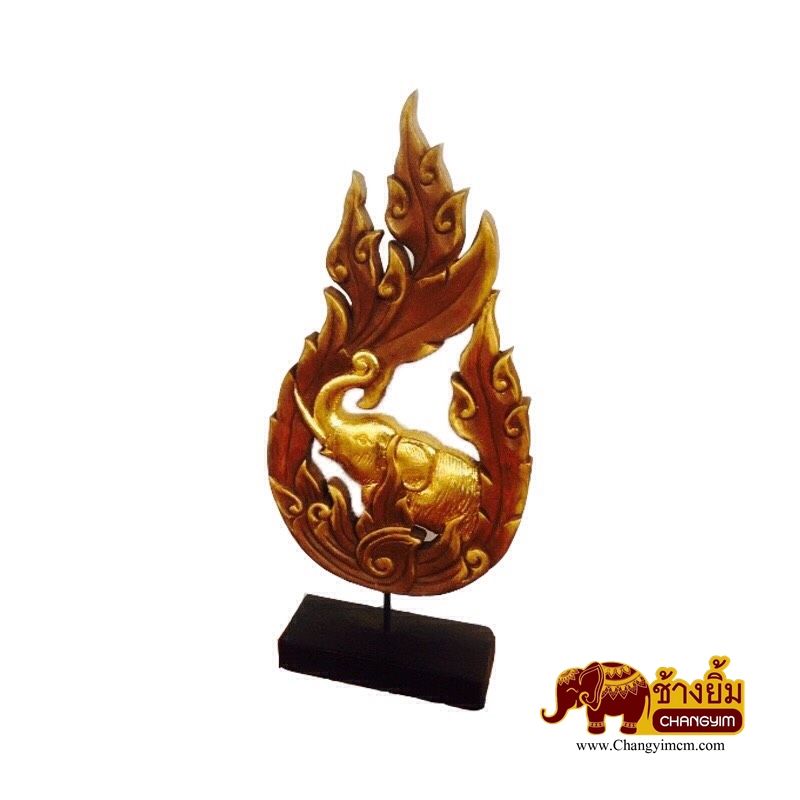 ช้างลายไทย สีน้ำตาล ( คู่ )