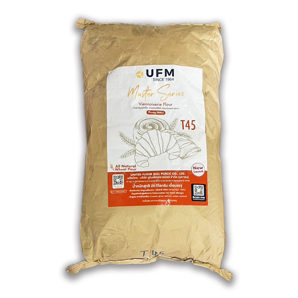 (กระสอบ) แป้ง T45 Viennoiserie Flour UFM Master Series สีส้ม 25 Kg. (01-9365)
