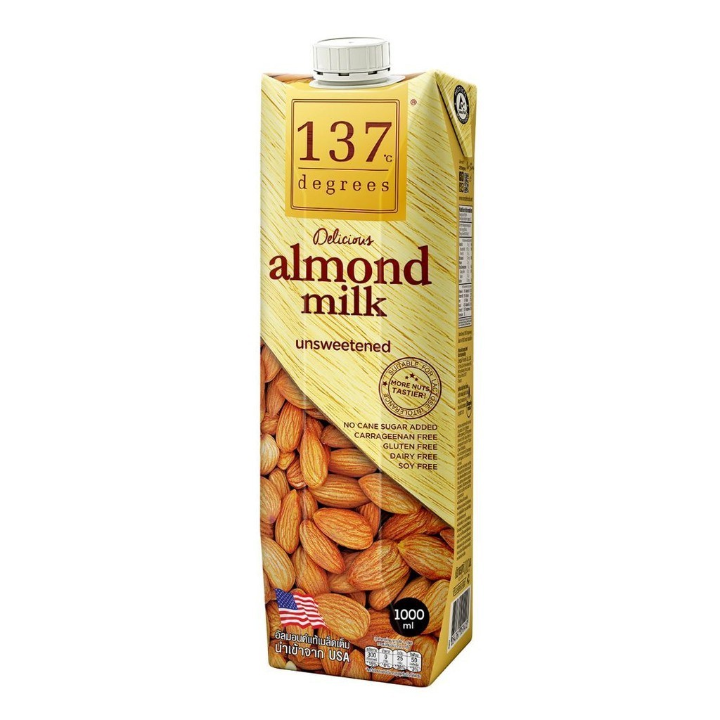 นมอัลมอนด์สูตรไม่หวาน unsweetened ขนาด 1 ลิตร ตรา 137 ดีกรี (05-7483)