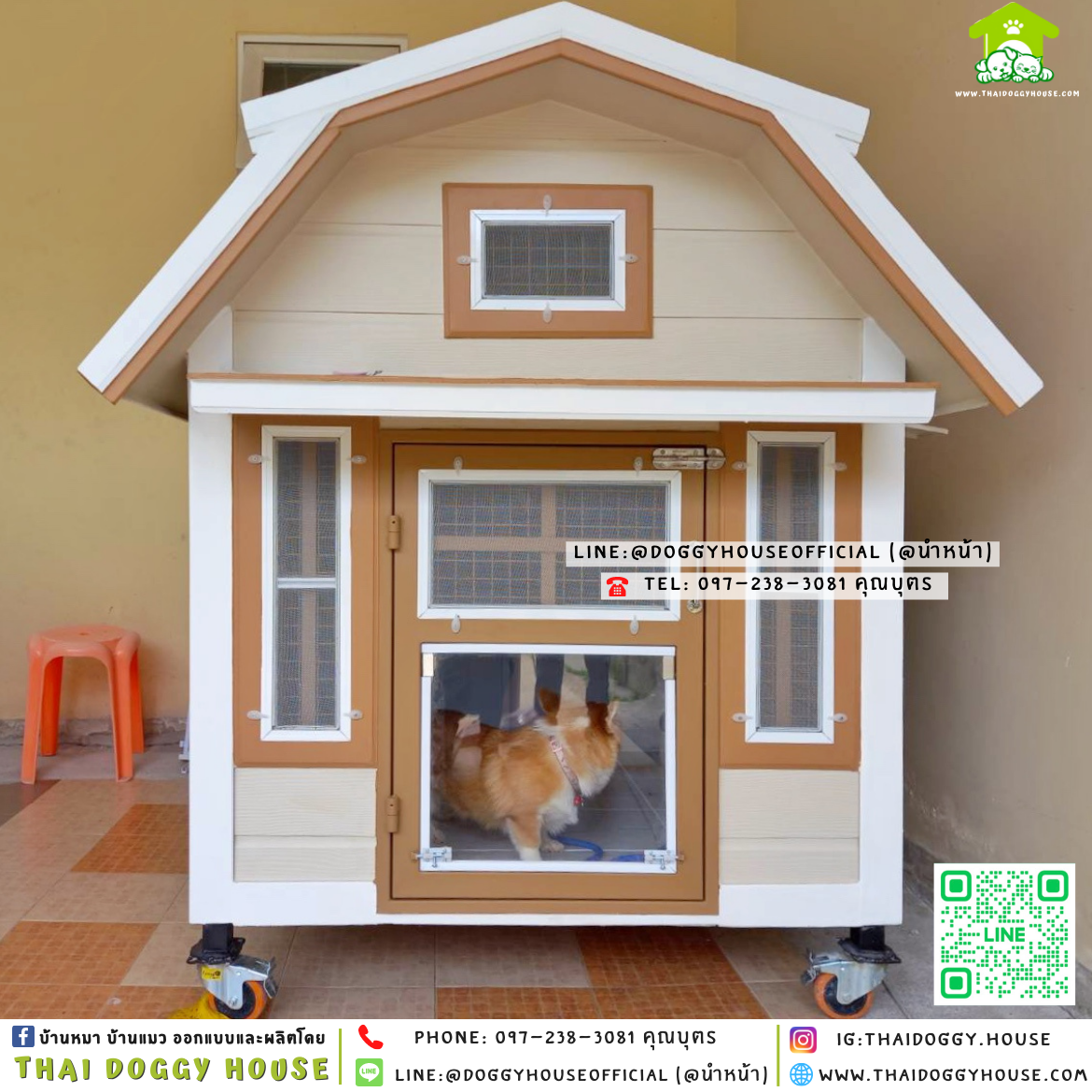 🏡บ้านหมา ติดพัดลม มุ้งลวด บ้านแบบบ้าน 𝐕𝐢𝐧𝐭𝐚𝐠𝐞 𝐬𝐭𝐲𝐥𝐞✨