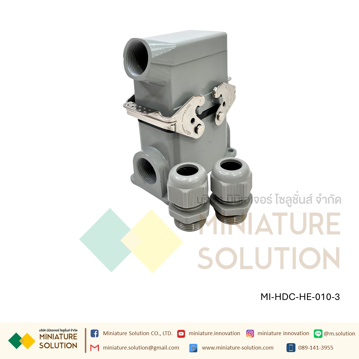 ปลั๊กเชื่อมต่อใช้สำหรับงานหนัก Heavy Duty Connectors Power แบบขันสกรู16A 500V HDC-HE-4/6/10/16/20/24/32/48 3 ช่อง