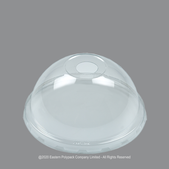 ฝาโดม 12,14 oz. GPPS 85 mm. เจาะรู (50 ใบ/ห่อ) (EPP) (09-0828)