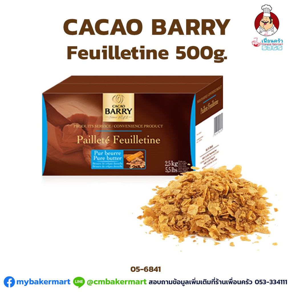 Cacao Barry Paillete Feuilletine (เฟยติน) แป้งอบกรอบฝรั่งเศส ขนาด 500 กรัม (05-6841-01)