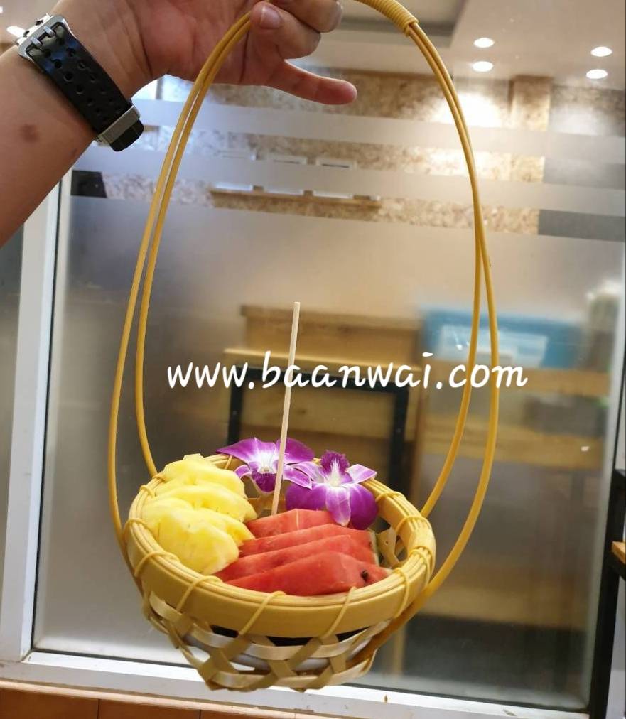 กระเช้าหวายเทียม ตะกร้าหวายเทียม ขนาดเส้นผ่าศูนย์กลาง 15 cm
