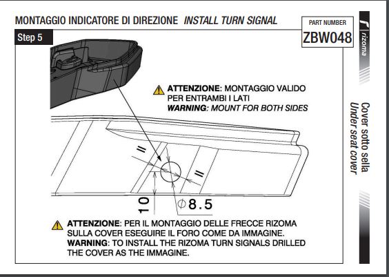 Rizoma - ยึดทะเบียนหลัง (SIDE ARM) สำหรับ R9T