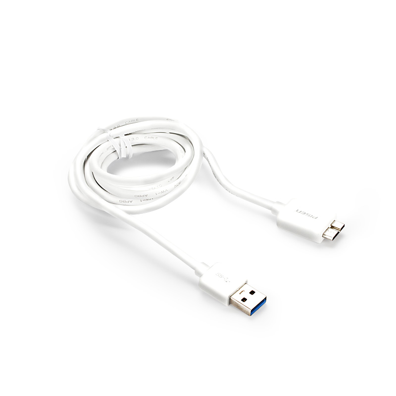 PISEN สายชาร์จ Micro USB 3.0 Data Transmit and Charging Cable ยาว 1500 mm อุปกรณ์สำหรับรีชาร์จและซิงค์เพื่อโอนถ่ายข้อมูลแบบ 2-in-1 (For Smart Device) - สีขาว