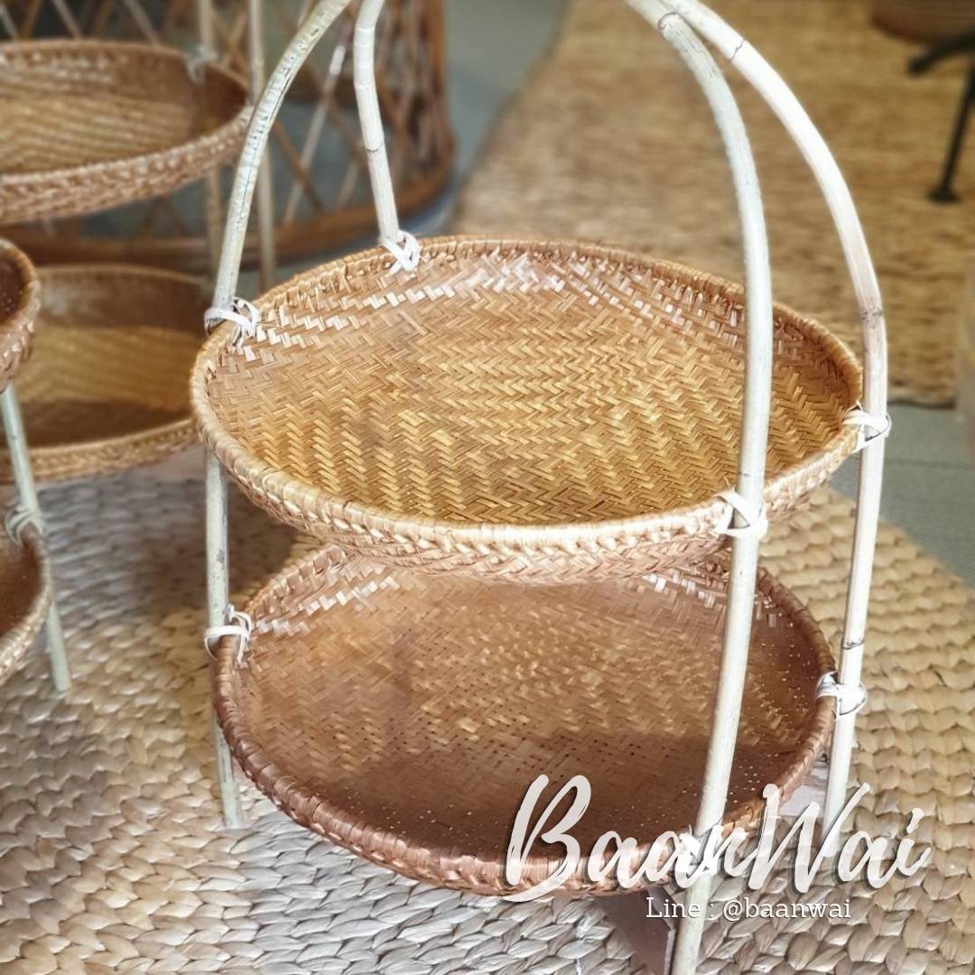 ชั้นวางไม้ไผ่ ก้นแบน