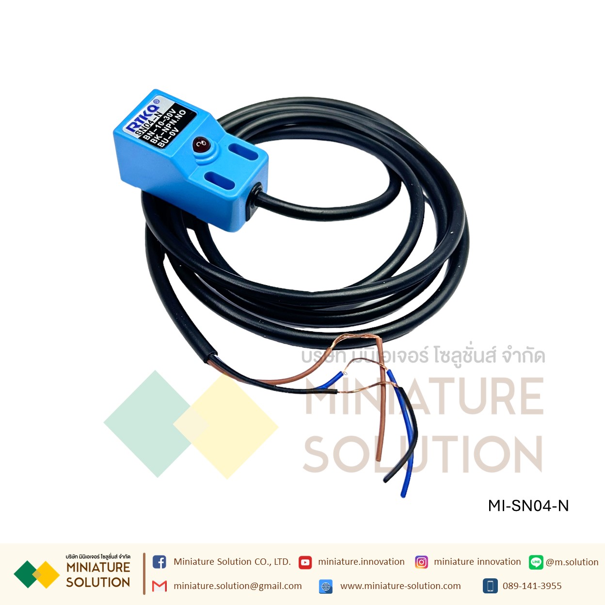 SN04-N พร็อกซิมิตี้เซนเซอร์ ตรวจจับวัตถุโลหะ (NPN, NO ระยะ 4mm) 6-36V DC