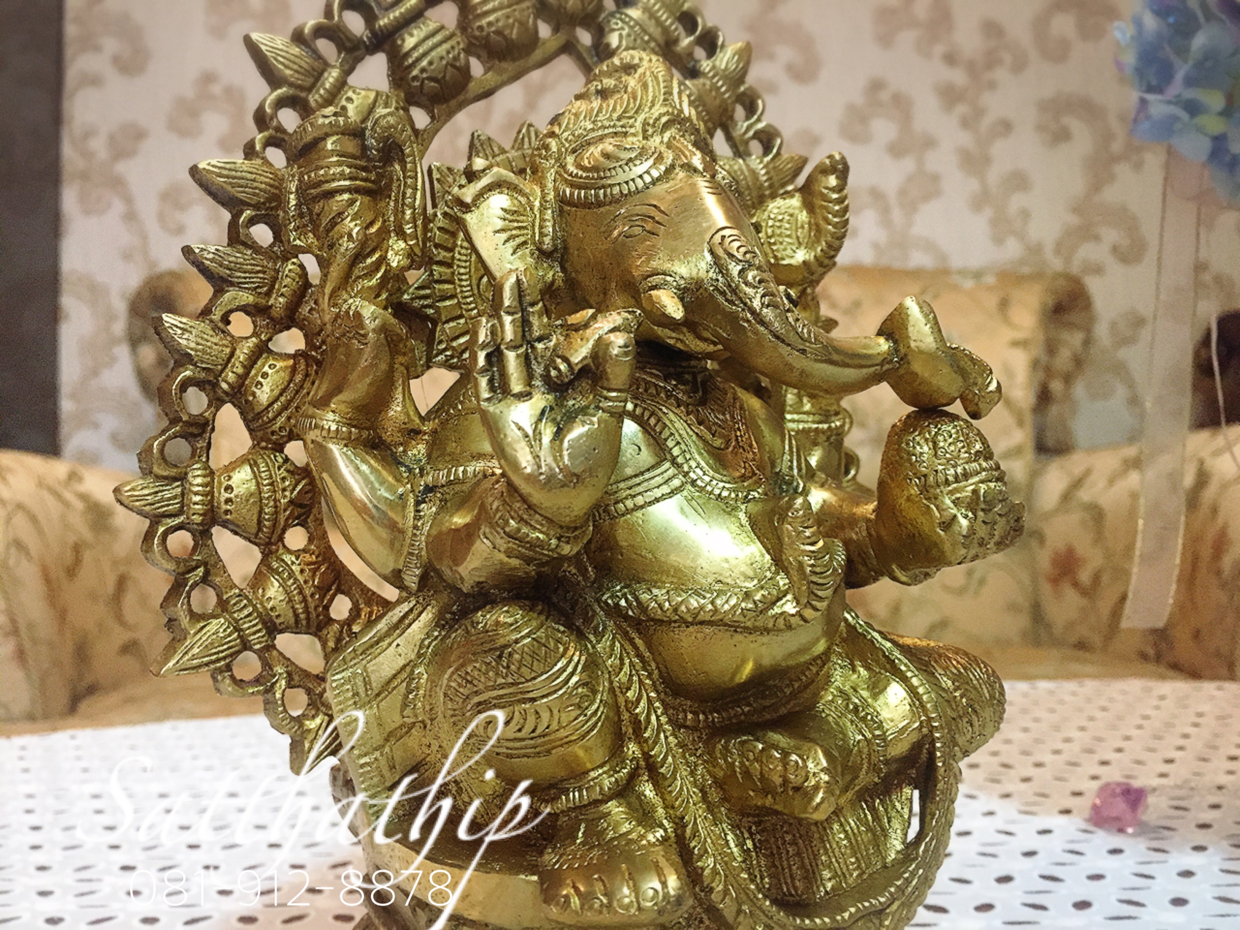 พระพิฆเนศปางพระรีนาโมจัน คณปติ (ทองเหลือง) ผลิตและนำเข้าจากอินเดีย - Ganesha: Lord of Success